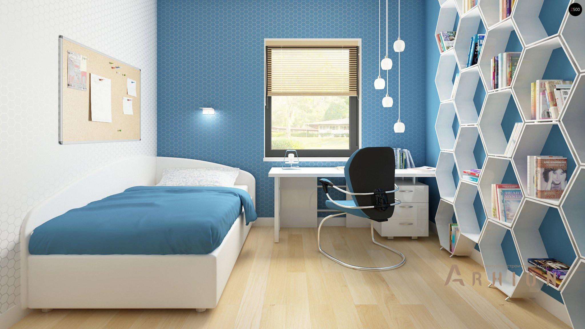 6. Проект одноэтажного дома в современном стиле с четырехскатной, Z24 GL, площадью - 141 кв c терассой, гаражом